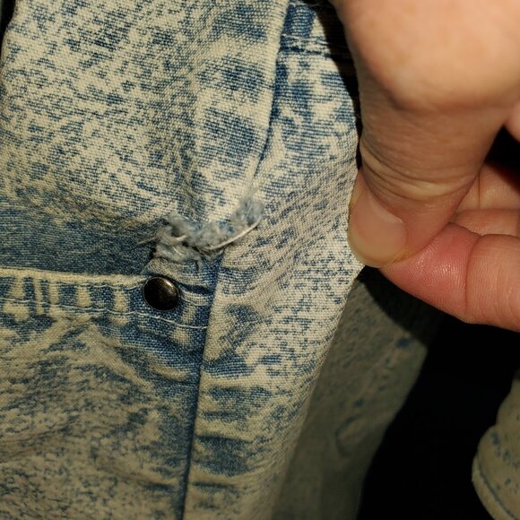 VINTAGE Amazing Acid Washed Faux Serpa Lined Jacket – M - Picture 13 of 15